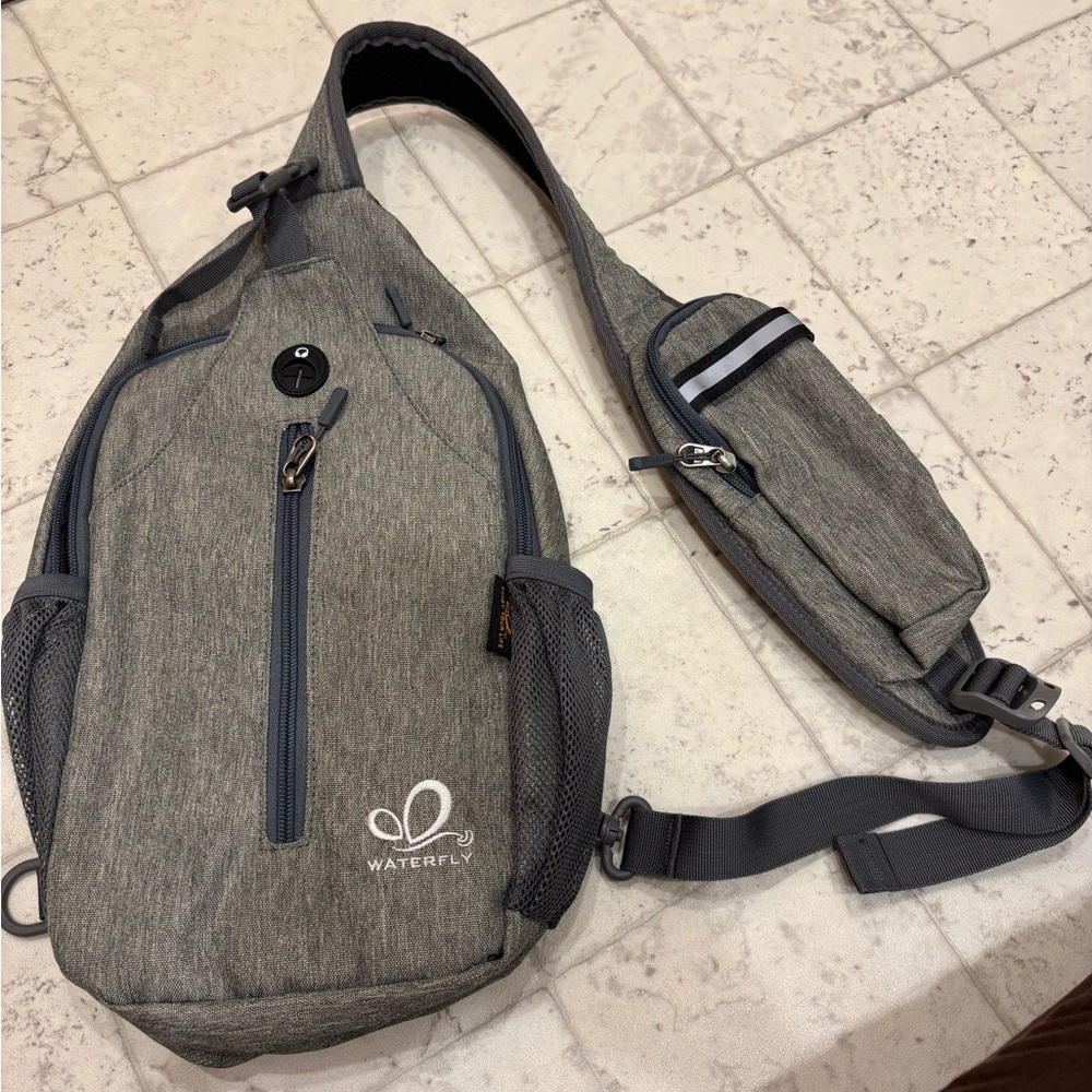 WATERFLY Gray Crossbody Bag for Women